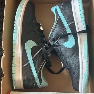 Nike Dunk Low Black and Teal Sneakers